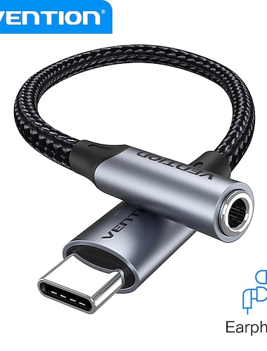 Ήχος AUX 3,5 mm Καλώδιο προσαρμογέα, Ήχος AUX 3,5 mm να USB 3.1 USB C Καλώδιο προσαρμογέα Αρσενικό - Θηλυκό 1.0m (3ft) 5,0 Gbps
