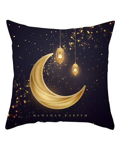  ins ramadan kissenbezug sternenmond eid al-fitr nachtkissen kissenbezug pfirsichhaut kissenbezug gold mond druck kissen kissenbezug