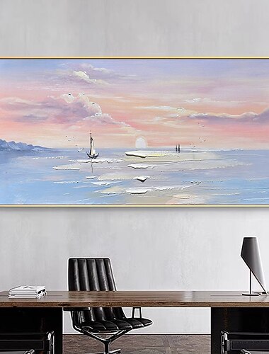  Oil Painting Hand Painted Vertical Abstract Landscape Contemporary Modern Rolled Canvas (No Frame)