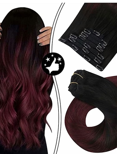  Cheveux Naturel Rémy Perruque Droit Noir Bourgogne Cosplay Classique Confortable Cheveux Brésiliens Femme Noir / Bordeaux foncé 10 pouces 30 CM 35 CM Vacances Fête / Soirée du quotidien