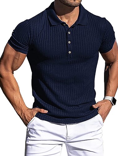 Herren Muskelshirt Golfshirt Lässig Täglich Polokragen Klassischer Kragen Kurzarm Geschäftlich Klassisch Einfarbig Einfach Knopf vorne Sommer Frühling Herbst Schmale Passform Schwarz Weiß Rote   Herren Muskelshirt Golfshirt Lässig Täglich Polokragen Klassischer Kragen Kurzarm Geschäftlich Klassisch Einfarbig Einfach Knopf vorne Sommer Frühling Herbst Schmale Passform Schwarz Weiß Rote