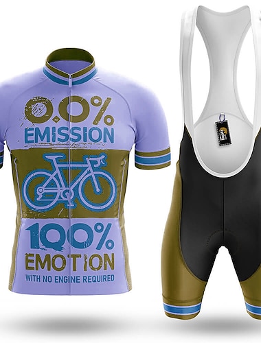  21Grams Herren Radtrikot mit Radhose kurz Trägern fahrradbekleidung set Kurzarm MTB Mountain Rennrad Khaki Himmelblau Rot Graphic Fahhrad Sportkleidung 3D-Pad Atmungsaktiv Rasche Trocknung /