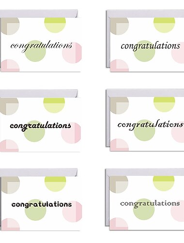  Éléments de points en vague géométriques simples félicitations cartes de félicitations pour les diplômés 12 cartes de vœux avec enveloppes cadeau de Noël