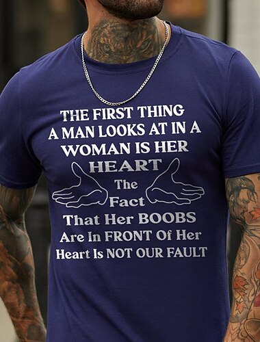  Hombre Letra Camiseta Estilo casual 100% Algodón Manga Corta Gráfico Camisa Gris brezo Negro Azul Oscuro Camiseta cómoda Vacaciones Casual Ropa de diseñador de moda