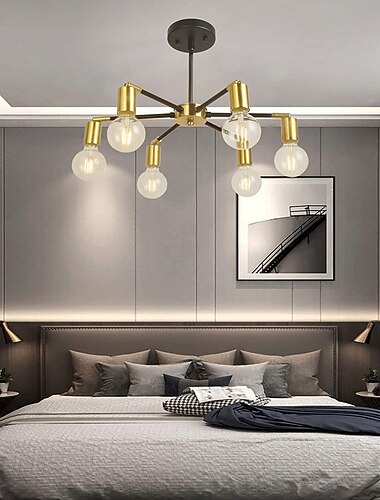  ljuskrona taklampa led universalhuvud elektropläterad aluminium snygg guld modern nordisk stil