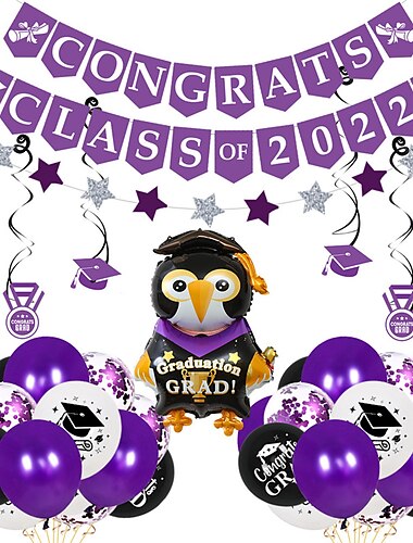  Graduierung Saison Ballon Graduierung Saison Pull Flag Congrats Grad Pull Flag Abschlussfeier Atmosphäre Dekoration Ballon