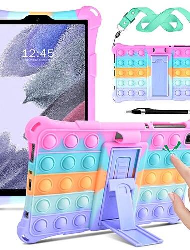  Таблетка Чехлы панели Назначение Samsung Galaxy Tab S8 S7 11'' А7 Лайт 8.7'' A7 A 8.0" 2022 2021 2020 2019 со стендом Держатель для карандашей Лямки Мультипликация силикагель Для детей