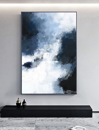  Hang-Ölgemälde Handgemalte Horizontales Panorama Abstrakt Landschaft Modern Fügen Innenrahmen