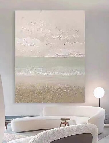  oljemålning 100 % handgjord handmålad väggkonst på duk vertikal abstrakt landskap rosa havslandskap modern heminredning dekor rullad duk utan ram osträckt
