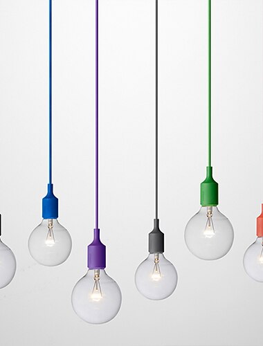  10 cm de un solo diseño de luz colgante de colores led de una sola cabeza de plástico barra moderna bombillas led 85-265v