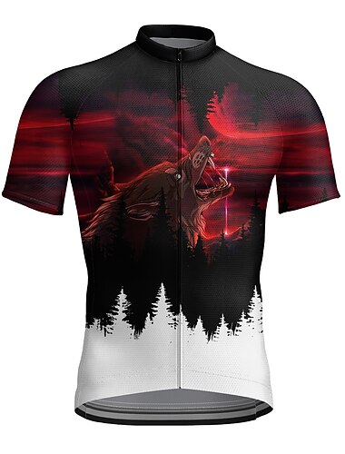  Homme Maillot de cyclisme Zébré Manche Courte Cyclisme Maillot Top avec 3 poches arrière VTT Vélo tout terrain Cyclisme sur route Séchage Rapide Bandes réfléchissantes Poche Arrière Évacuation de