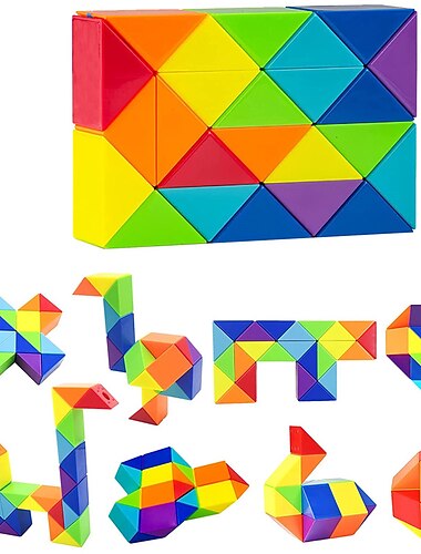  1pc serpiente fidget juguete cubo giro rompecabezas 24 cuñas de gran tamaño arcoíris serpiente mágica juguete cerebro teaser calcetín rellenos fiesta favores juego bolsas de regalo rellenos para