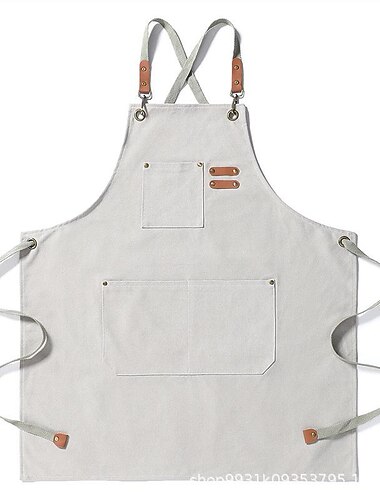  kokkeforklæde til kvinder og mænd, køkkenforklæde, personligt haveforklæde med lommearbejdsforklæder, kraftig justerbar krydsrygg