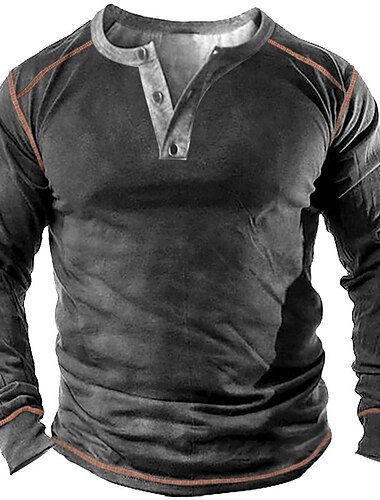  Voor heren Sweatshirt Stoppen Groen blauw Paars Geel Rood Henley Kraag Grafisch Kleurenblok Sport & Outdoor Casual Dagelijks 3D-afdrukken Grote maten Basic Vintage Ontwerper Lente zomer Kleding