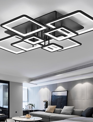  Εφαρμογή μοντέρνου φωτιστικού οροφής πολλαπλών στρώσεων με ρυθμιζόμενο χωνευτό φωτιστικό μαύρο τετράγωνο φωτιστικό οροφής κατάλληλο για υπνοδωμάτιο σαλόνι τραπεζαρία ac110v ac220v