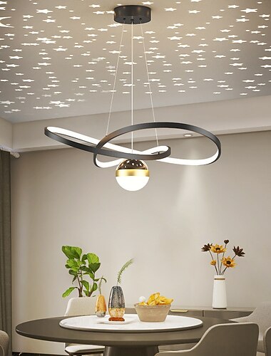  moderni led-riippuvalaisin luova projektio tähtitaivasvalo pohjoismainen luksussuunnittelija baaripöytä ruokasalin valaisin