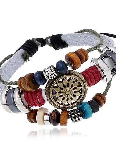  Carnaval vintage gepersonaliseerde koeienhuid armband modieuze en veelzijdige kralen lederen armband nieuwe stijl armband