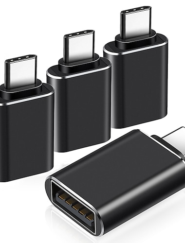  4 шт. адаптер usb c female to usb male переходник типа c на usb переходник usbc на кабель зарядного устройства для iphone 13 12 mini pro max, samsung galaxy s22, ipad mini air pro i-watch series 7