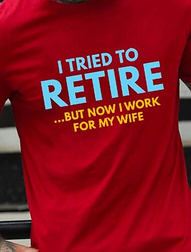  Herren Buchstabe Pensionsplan T Shirt Lässiger Stil Baumwolle Kurzarm Grafik Hemd Schwarz Weiß Rote Bequemes T-Shirt Urlaub Lässig Modedesigner-Kleidung