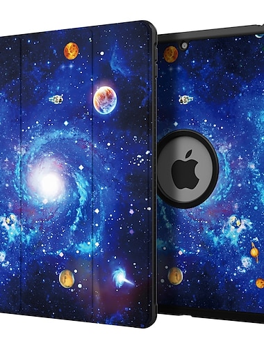  Tableta Carcasa Funda Para Apple ipad 9th 8th 7th Generation 10.2 inch Portalápiz Soporte triple Antipolvo Graphic Flor Mármol Cuero de PU