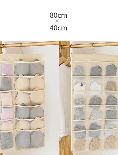  doppelseitige Hängeschrank-Organizer-Tasche für Unterwäsche, Strumpf, Toilettenartikel, Zubehör, BH, Kommode, Höschen, Socken, Schubladen, Haushaltsgrundlagen