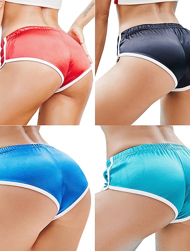  Damskie Spodenki do biegania Spodenki treningowe Stripe-Trim Doły Obuwie sportowe Lato Spandeks Szybkie wysychanie Miękka Oddychający Maraton Jogging Ćwiczenie Opinający / a Odzież sportowa Odzie