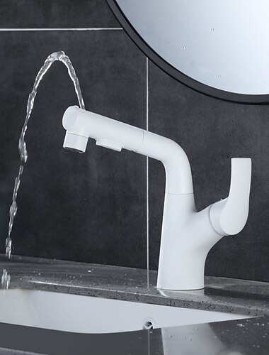  robinet pour lavabo de salle de bain - rotatif / extractible chrome / galvanisé / finitions peintes centerset mitigeur monotroubath taps