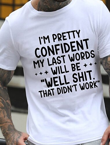  Men's Letter T Shirt Casual Style 100% Cotton Short Sleeve Graphic Shirt Wine Black White Comfortable Tee Vacation Casual Fashion Designer Clothing