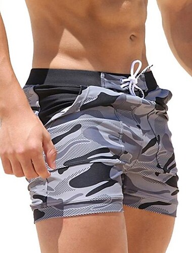  Herren Boardshorts Badeshorts Badehose Schwimmshorts Bademode Sommer-Shorts Strandshorts Kurze Hosen Patchwork Elastische Taille Tarnfarben Schnelltrocknend Kurz Täglich Fitnessstudio Baden Schick