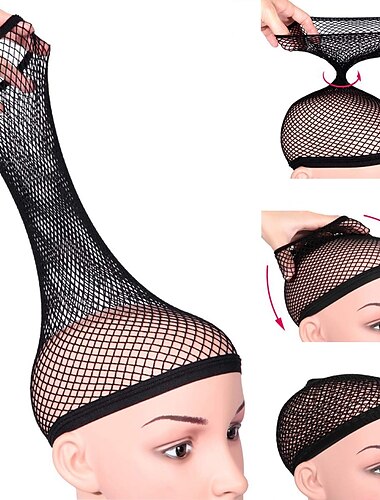  Accesorios para peluca Fibra sintética Gorro de peluca de malla Decoraciones Color variable / Mejor calidad / Duradero 2 pcs Fiesta / Noche / Oficina / Carrera / Diario Moda / Clásico Negro