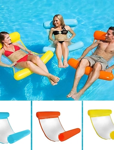  1 stk sommer oppblåsbar sammenleggbar flytende rad svømmebasseng vannhengekøye luftmadrasser seng strand basseng leke vann lounge stol, oppblåsbar for bassenget