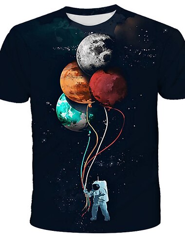 Мальчики 3D Космонавт Футболка С короткими рукавами 3D печать Лето Весна Активный Спорт Мода Полиэстер Дети 3-12 лет на открытом воздухе Повседневные В помещении Стандартный   Мальчики 3D Космонавт Футболка С короткими рукавами 3D печать Лето Весна Активный Спорт Мода Полиэстер Дети 3-12 лет на открытом воздухе Повседневные В помещении Стандартный