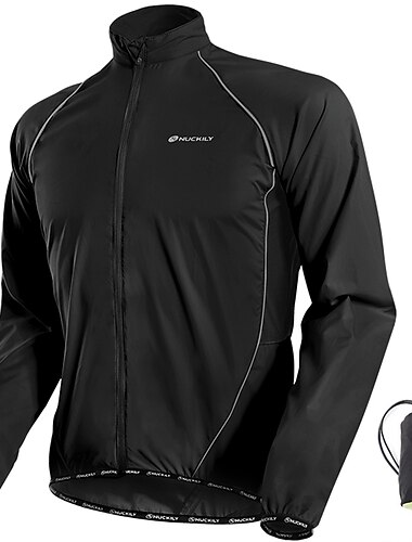  Nuckily Hombre Chaqueta de Ciclismo Chaqueta para lluvia Empacable Impermeable Resistente al Viento Protección UV Bicicleta Chaqueta Paravientos MTB Bicicleta Montaña Ciclismo Carretera Ciclismo
