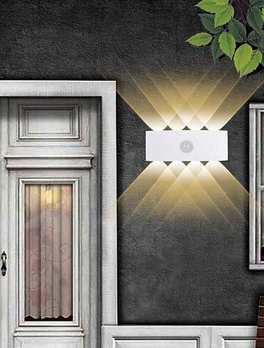  屋外の壁ライト led モーションセンサー壁取り付け用燭台ライト 8 ワットアップダウンアルミモダンな屋内壁ランプリビングルームの寝室の廊下廊下