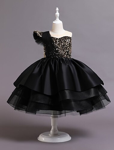  kinderkleidung Baby Mädchen Kleid Pailletten Ärmellos Leistung Besondere Anlässe Pailletten Gitter Prinzessin Süß Polyester Knielang Skater-Kleid Sommer Frühling 1-5 Jahre Schwarz Rote Marineblau