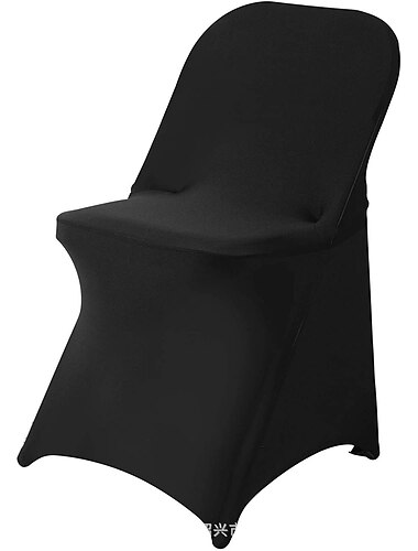  Klappstuhlhussen weiß Hochzeitsstuhlhussen Outdoor-Terrasse Stretch-Schonbezüge Stuhlschoner für Hochzeit, Urlaub, Bankett, Party, Feier 1 Stk