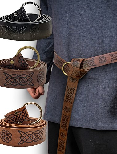  Punk & Gotico Medievale Steampunk Mascherata Medico della peste Vichingo Ranger Elfico Costume Per uomo Celtico Vichingo Carnevale Mascherata Feste Adulti Cintura