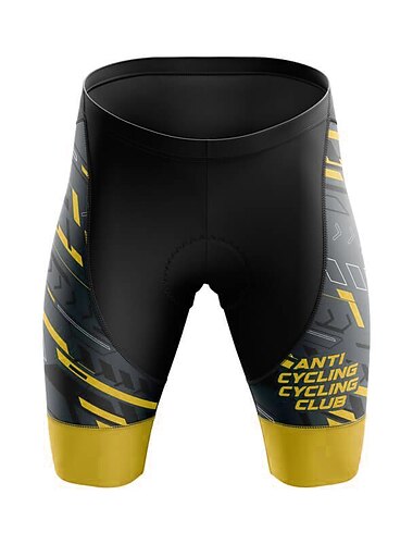  رجالي هندسي مطبوعة بأحرف وأرقام شورت الدراجة شورتات محشية للدراجة دراجة هوائية شورتات محمية دراجة جبلية دراجة الطريق رياضات 3D وسادة ركوب الدراجات سريع جاف رطوبة فتل أصفر أحمر سباندكس ملابس