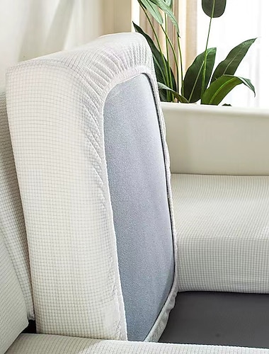  Stretchsofa Sitzkissenbezug Schonbezug elastisch Couch Sessel Loveseat 4 oder 3 Sitzer grau einfarbig massiv weich strapazierfähig waschbar