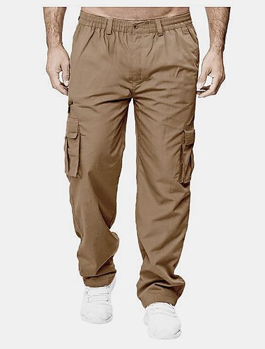  Herren Cargohose Cargohosen Cargohose Cargohosen Tasche mit Reißverschluss Feste Farbe Atmungsaktiv Schnelltrocknend Täglich Strassenmode Klassisch Ausgefallene Denim Blue Tiefe Karte