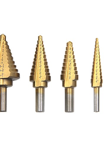  hss خطوة مثقاب 1/4 إلى 3/4 سعر أدوات الطاقة النجارة 3 قطعة / المجموعة حفر المعادن التيتانيوممقبض مثلث