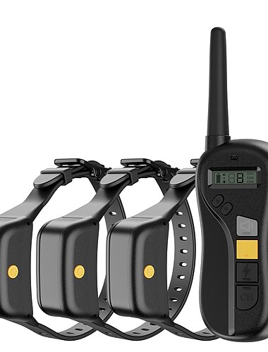  Hundeschockhalsband mit Fernbedienung - Wasserdichtes Hundetrainingshalsband für kleine mittelgroße Hunde mit Piep-Vibration und 16 statischen Schockstufen