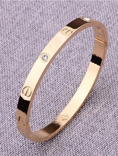  Frauen Armband Damen Klassisches Edelstahl Kubikzirkon Einlage Gold Silber Roségold 1 Stück Armband für Party tägliche Geschenke Kleid das beeindruckt