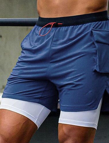  Herren Bademode Surfshorts Badehose Schwimmshorts kurz Rasche Trocknung Leicht Surfshorts Badeanzug Mit Taschen Kompressionsliner Kordelzug Schwimmen Surfen Strand Wassersport Einfarbig Sommer