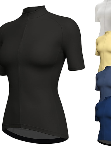 Damskie Koszulka rowerowa Jednokolorowe Krótki rękaw Rower Dżersej Top z 3 tylnymi kieszeniami Kolarstwo górskie Kolarstwie szosowym Szybkie wysychanie Odblaskowe paski Kieszeń na plecach Odprowadza   Damskie Koszulka rowerowa Jednokolorowe Krótki rękaw Rower Dżersej Top z 3 tylnymi kieszeniami Kolarstwo górskie Kolarstwie szosowym Szybkie wysychanie Odblaskowe paski Kieszeń na plecach Odprowadza
