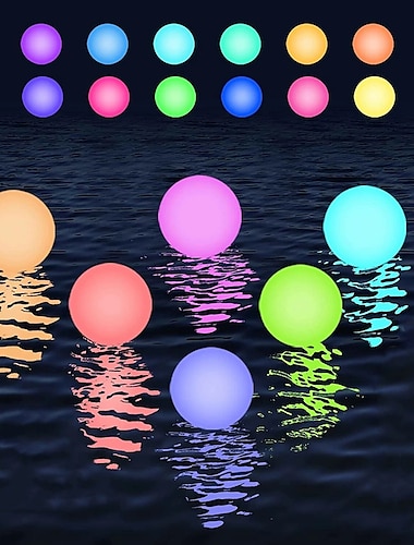  Drijvende zwembad verlichting 6 stks 2 stks 16 kleur veranderende rgb led bal lichten ip67 waterdicht 7.8 cm hot tub nachtverlichting zwembad speelgoed