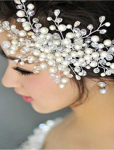  Outil de cheveux Accessoires pour cheveux Alliage Mariage Fête / Soirée Style classique Mariée Avec Couleur Pure Casque Couvre-chef
