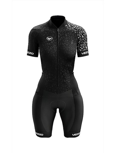  Mujer Maillot de Ciclismo con Culotte Traje de triatlón Manga Corta MTB Bicicleta Montaña Ciclismo Carretera Negro Bicicleta Transpirable Secado rápido Deportes Ropa
