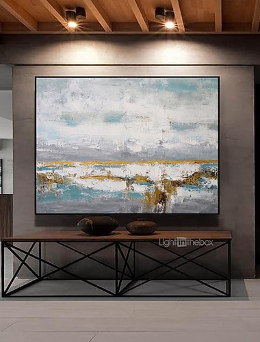  Hang-Ölgemälde Handgemalte Horizontales Panorama Abstrakt Landschaft Modern Fügen Innenrahmen