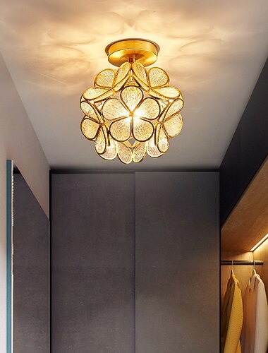  20 cm Deckenleuchte LED Blumendesign Pendelleuchte Laternendesign Glas Messing modern 220-240v